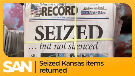 Items seized in Kansas newspaper raid to be returned by police